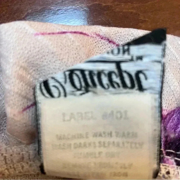 VTG Women’s 80s PL Sheer Floral Blouse Puff Sleeve Ruffle Neck Union Made - Picture 5 of 13